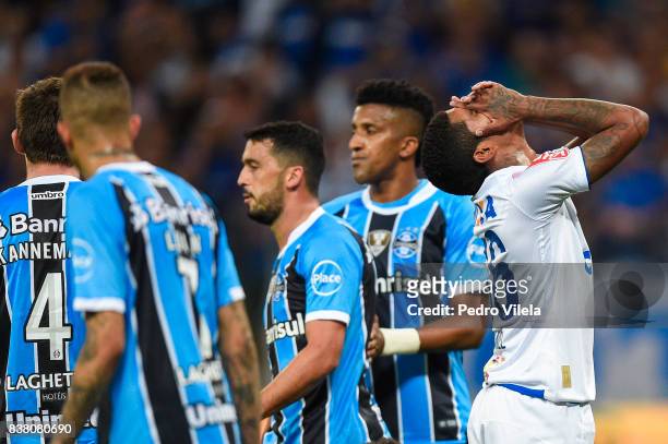 Raniel of Cruzeiro a match between Cruzeiro and Gremio as part of Copa do Brasil Semi-Finals 2017 at Mineirao stadium on August 23, 2017 in Belo...