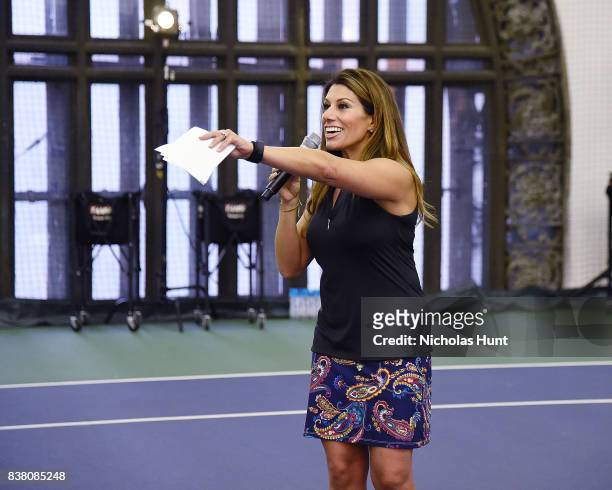Sports Anchor Tina Cervasio is the Special Emcee for the 2017 AKTIV Against Cancer Tennis Pro-Am at Grand Central Terminal on August 23, 2017 in New...