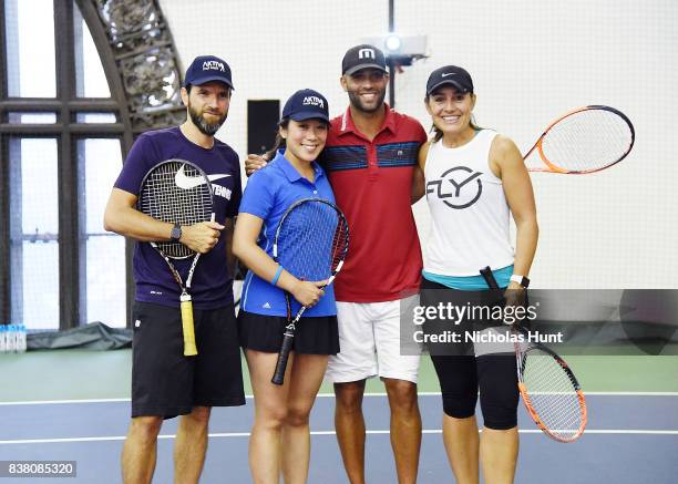 Head tennis pro for Vanderbilt tennis club Eldad Zvulun, Sportscaster Michelle Yu, American tennis player James Blake and CEO of Flywheel Sarah Robb...