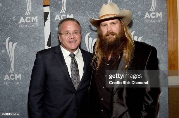 S Pete Fisher and Chris Stapleton attend the 11th Annual ACM Honors at the Ryman Auditorium on August 23, 2017 in Nashville, Tennessee.