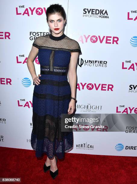 Alexandra Daddario arrives at the Premiere Of DIRECTV And Vertical Entertainment's "The Layover" at ArcLight Hollywood on August 23, 2017 in...