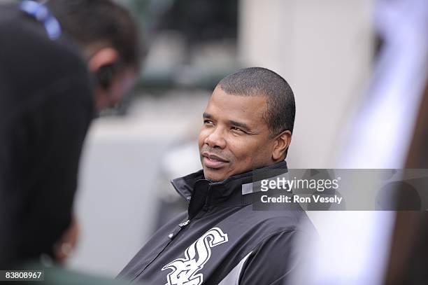 General manager Ken Williams of the Chicago White Sox listens to questions from the media prior to the game against the Tampa Bay Rays at U.S....