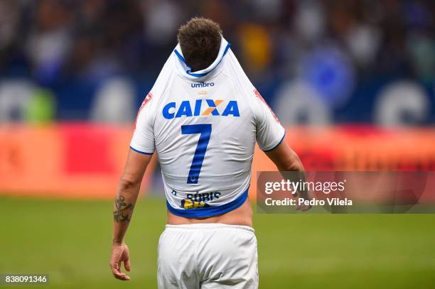 Rafael Sobis of Cruzeiro celebrates the result of the penalty against Gremio during a match between Cruzeiro and Gremio as part of Copa do Brasil...