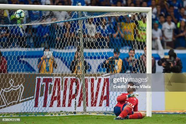 Fabio of Cruzeiro during the penalty against Gremio a match between during a match between Cruzeiro and Gremio as part of Copa do Brasil Semi-Finals...