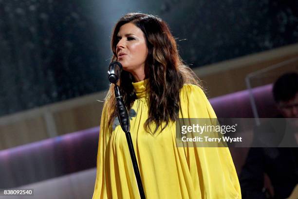 Karen Fairchild of Little Big Town performs onstage during the 11th Annual ACM Honors at the Ryman Auditorium on August 23, 2017 in Nashville,...