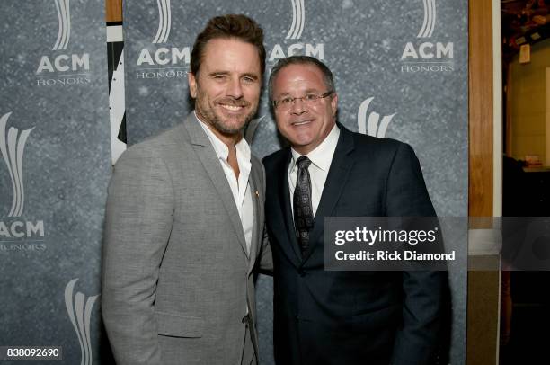 Charles Esten and ACM's Pete Fisher attend the 11th Annual ACM Honors at the Ryman Auditorium on August 23, 2017 in Nashville, Tennessee.