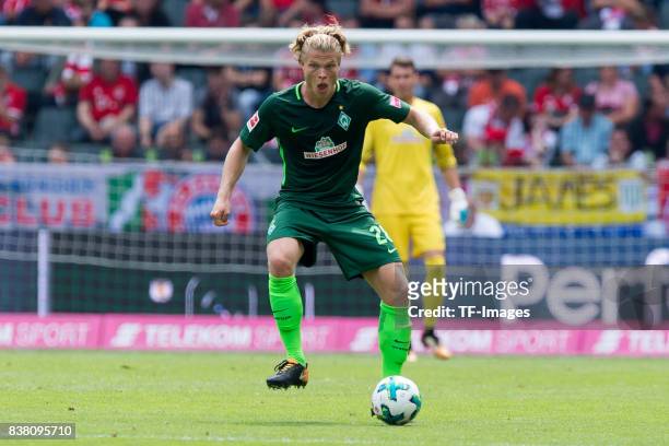 Jesper Verlaat of Bremen controls the ball during the Telekom Cup 2017 match between Borussia Moenchengladbach and Werder Bremen at on July 15, 2017...
