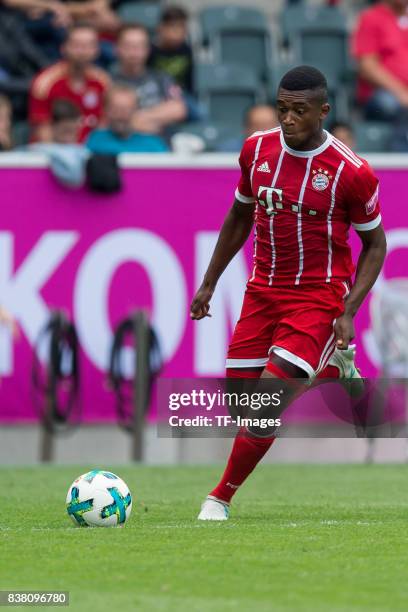 Franck Evina of Bayern Muenchen controls the ball during the Telekom Cup 2017 Final between SV Werder Bremen and FC Bayern Muenchen at Borussia Park...