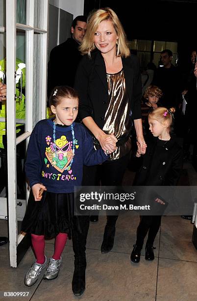 Kate Moss attends a private party to see the Christmas lights switch on at the Stella McCartney store, on November 24, 2008 in London, England.