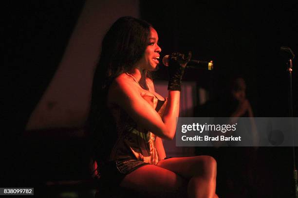 Rapper Azealia Banks performs at Highline Ballroom on August 23, 2017 in New York City.