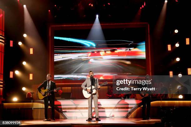 Singer-songwriter Thomas Rhett performs onstage during the 11th Annual ACM Honors at the Ryman Auditorium on August 23, 2017 in Nashville, Tennessee.