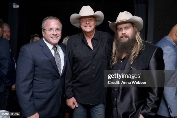 S Pete Fisher, Alan Jackson, and Chris Stapleton attend the 11th Annual ACM Honors at the Ryman Auditorium on August 23, 2017 in Nashville, Tennessee.