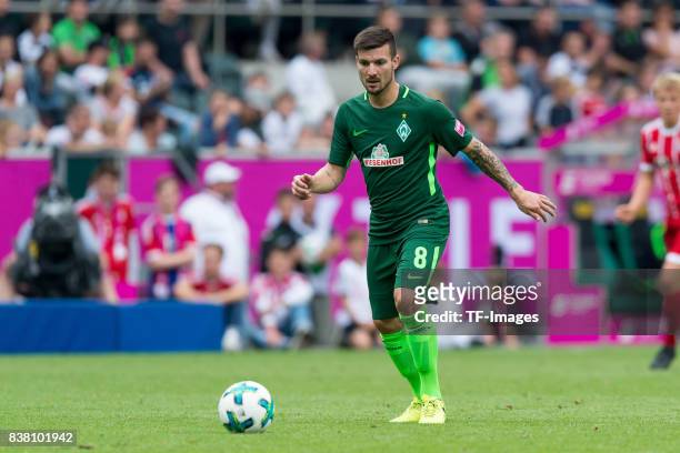 Jerome Gondorf of Bremen controls the ball during the Telekom Cup 2017 Final between SV Werder Bremen and FC Bayern Muenchen at Borussia Park on July...