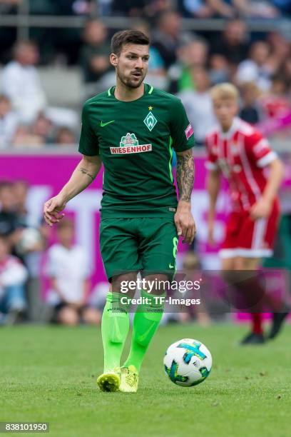 Jerome Gondorf of Bremen controls the ball during the Telekom Cup 2017 Final between SV Werder Bremen and FC Bayern Muenchen at Borussia Park on July...