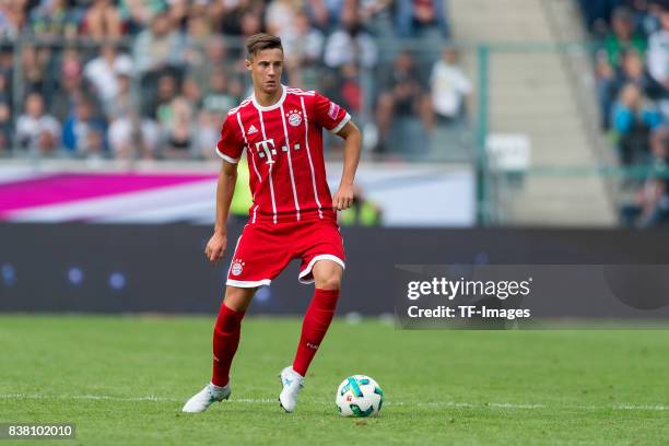 Marco Friedl of Bayern Muenchen controls the ball during the Telekom Cup 2017 Final between SV Werder Bremen and FC Bayern Muenchen at Borussia Park...