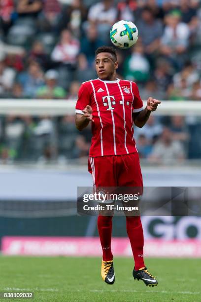 Corentin Tolisso of Bayern Muenchen controls the ball during the Telekom Cup 2017 Final between SV Werder Bremen and FC Bayern Muenchen at Borussia...