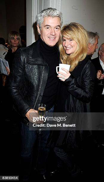 John Frieda and Frances Avery Agnelli attend a private party to see the Christmas lights switch on at the Stella McCartney store, on November 24,...