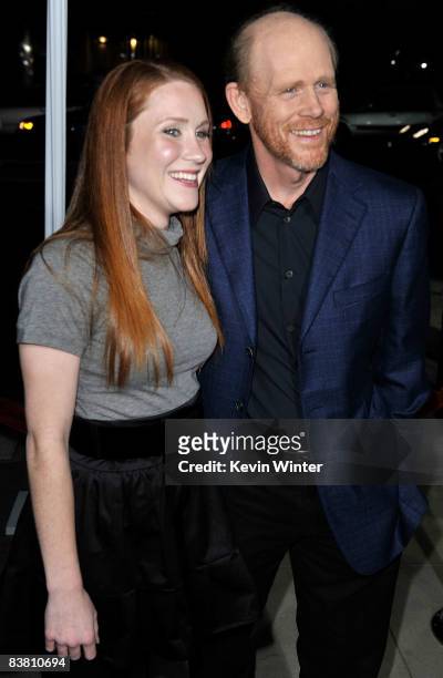 Director Ron Howard and his daughter Paige arrive at the premiere of Universal's "Frost/Nixon" held at the Academy of Motion Picture Arts and...
