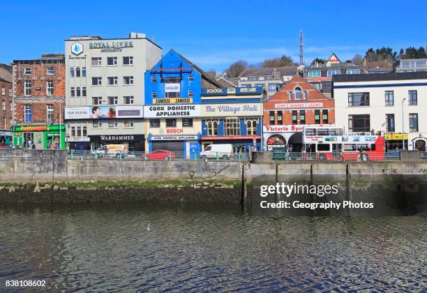 Colorful buildings on Patrick's Quay, River Lee, City of Cork, County Cork, Ireland, Irish Republic.