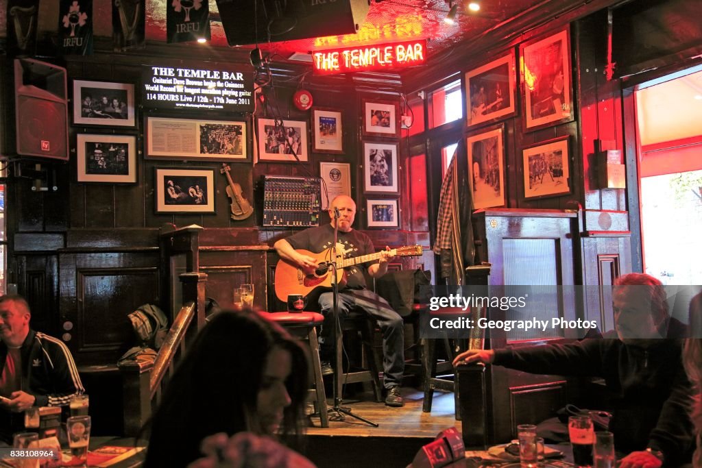 Live music performance inside the Temple Bar pub, Dublin, Ireland