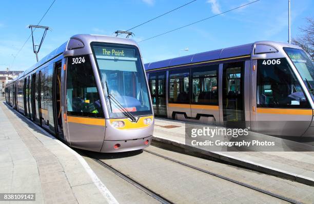 Urban public transport light rail tram system, city of Dublin, Ireland, Irish Republic.