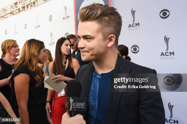 Hunter Hayes is interviewed on the red carpet during the 11th Annual ACM Honors at the Ryman Auditorium on August 23, 2017 in Nashville, Tennessee.