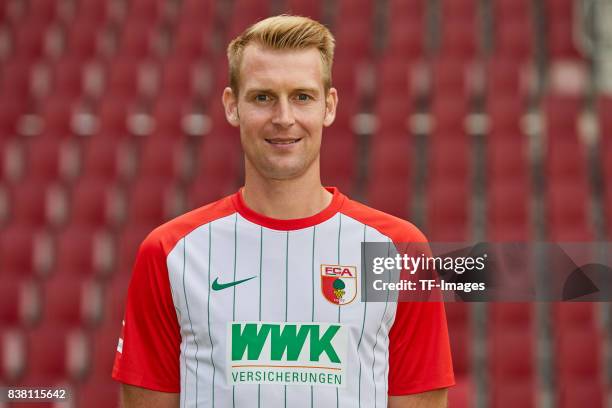 Jan-Ingwer Callsen-Bracker of FC Augsburg poses during the team presentation at WWK Arena on July 17, 2017 in Augsburg, Germany.