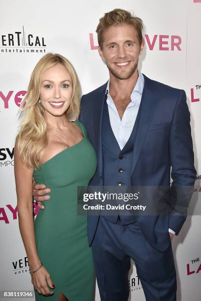 Matt Barr and Guest attend the Premiere Of DIRECTV And Vertical Entertainment's "The Layover" - Arrivals at ArcLight Cinemas on August 23, 2017 in...