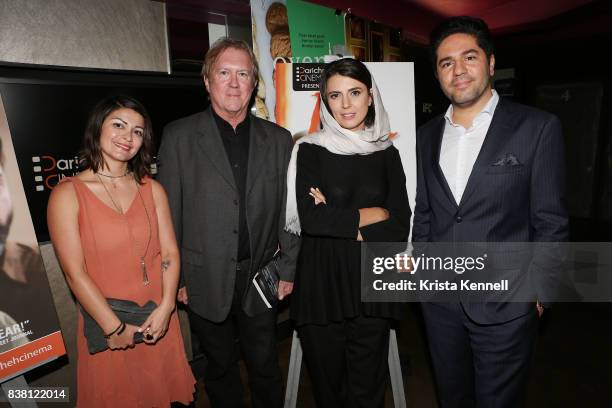 Assal Ghawami, Godfrey Cheshire, Leila Hatami and Armin Miladi attend Daricheh Cinema NY Features Special Guest Leila Hatami at IFC Center on August...