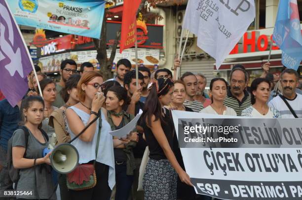 Leftists protest against the Turkish government in Ankara, Turkey on August 23, 2017. The protesters demand that the Socialist Party of the Oppressed...