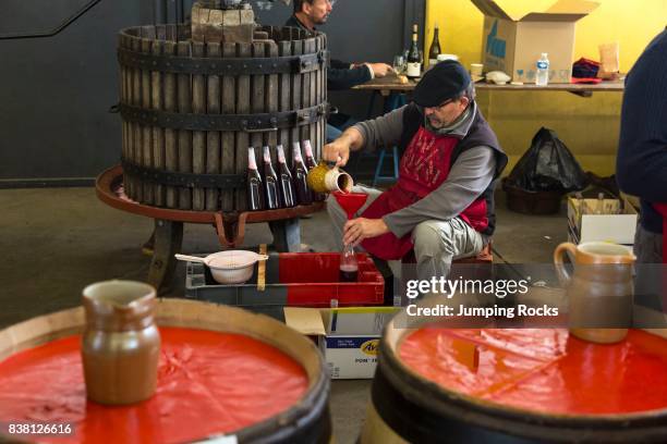 Wine Festival Vin Bourru, new wine still undergoing fermentation} Nuits-Saint-Georges, near Dijon, Burgundy, France.