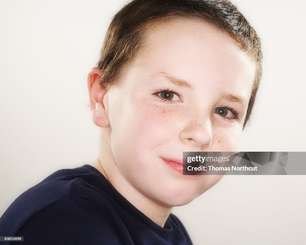 Boy looking at camera smiling