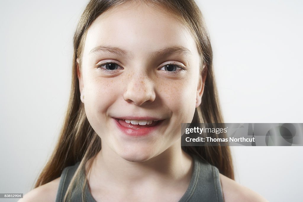 Smiling girl looking at camera
