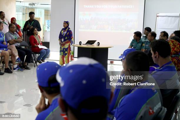 General view as Australian Cricketers visit the Oxfam Office during an Australian Test Cricket Team media opportunity at Oxfam on August 24, 2017 in...