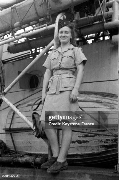 Une des AFAT sur le bateau se dirigeant vers l'Indochine, en 1946.