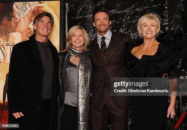 John Easterling, Olivia Newton John, Hugh Jackman and Deborra-Lee Furness attend "Australia" New York Premiere at the Ziegfeld Theater on November...