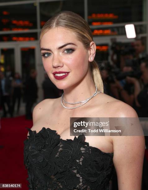 Kate Upton attends the premiere of DIRECTV And Vertical Entertainment's "The Layover" at ArcLight Hollywood on August 23, 2017 in Hollywood,...