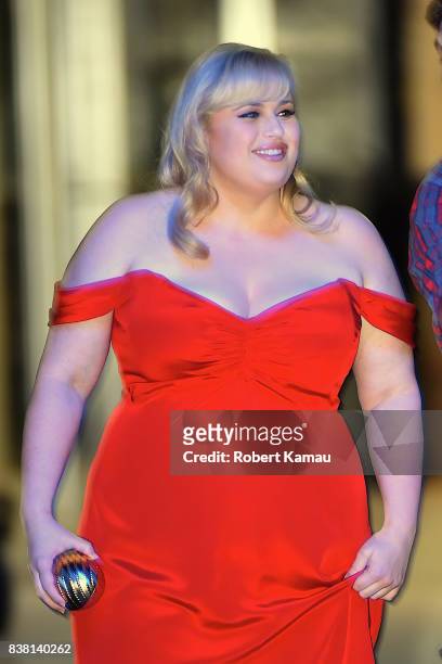 Rebel Wilson seen at a film set of 'Isn't It Romantic' in Queens on August 23, 2017 in New York City.