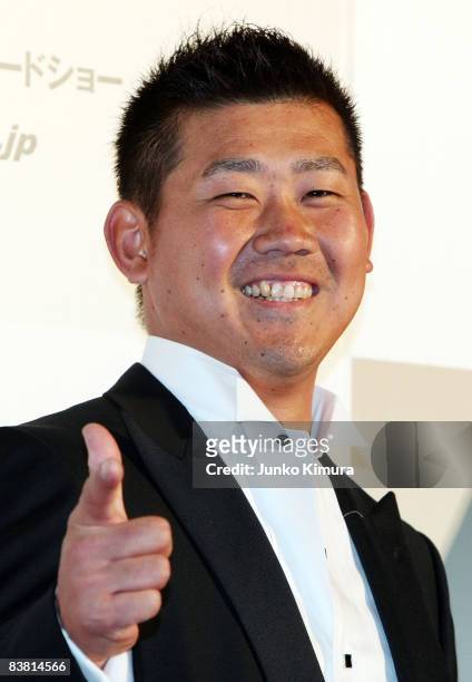 Pitcher Daisuke Matsuzaka of the Boston Red Sox attends the "Quantum of Solace" Japan Premiere at Roppongi Hills on November 25, 2008 in Tokyo,...