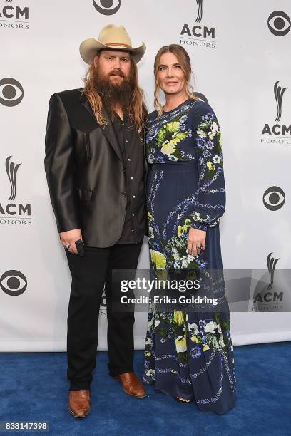 Chris Stapleton and Morgane Stapleton attend the 11th Annual ACM Honors at the Ryman Auditorium on August 23, 2017 in Nashville, Tennessee.