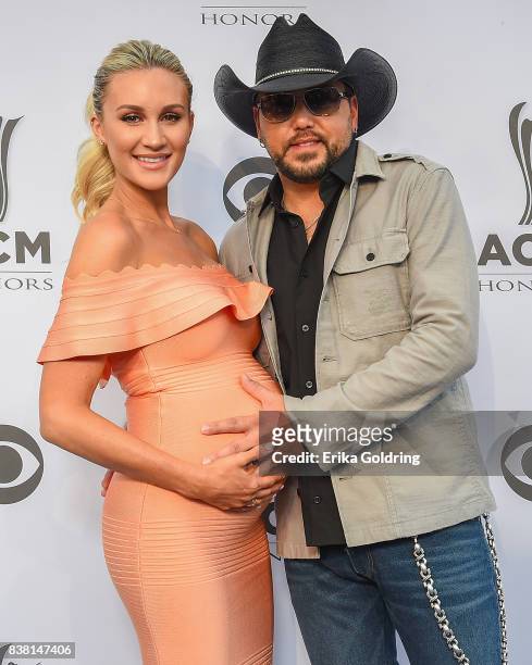 Brittany Kerr and Jason Aldean attend the 11th Annual ACM Honors at the Ryman Auditorium on August 23, 2017 in Nashville, Tennessee.