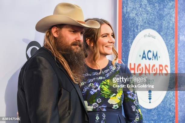 Chris Stapleton and Morgane Stapleton attend the 11th Annual ACM Honors at the Ryman Auditorium on August 23, 2017 in Nashville, Tennessee.