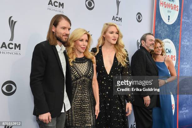 Cal Campbell, Kim Campbell, Ashley Campbell and Jimmy Webb attend the 11th Annual ACM Honors at the Ryman Auditorium on August 23, 2017 in Nashville,...