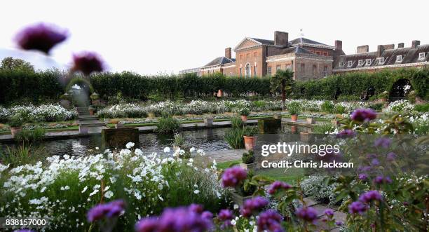 General view of the Princess Diana 'White Garden' at Kensington Palace on August 24, 2017 in London, England. Princess Diana lived at Kensington...