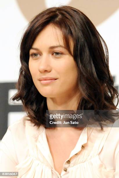 Actress Olga Kurylenko attends the "Quantum of Solace" press conference at the Ritz Carlton Tokyo on November 25, 2008 in Tokyo, Japan. The film will...