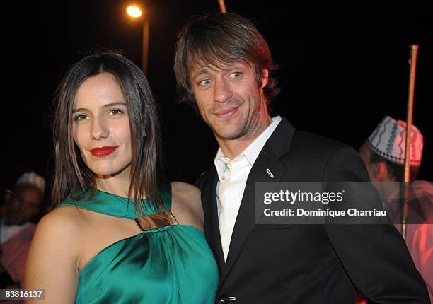 Zoe Felix and Benjamin Rolland arrive at the Dior party at the Souleiman palace during the 8th Marrakesh Film Festival on November 21, 2008 in...