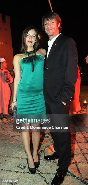 Zoe Felix and Benjamin Rolland arrive at the Dior party at the Souleiman palace during the 8th Marrakesh Film Festival on November 21, 2008 in...