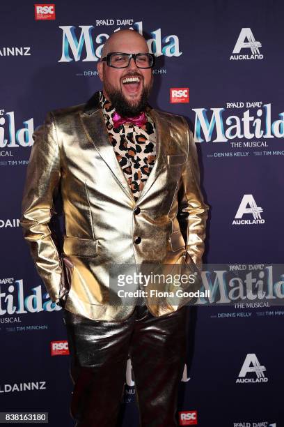 Luke Bird attends the opening night of Matilda the Musical at Civic Theatre on August 24, 2017 in Auckland, New Zealand.