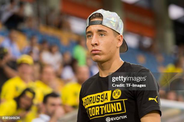 Emre Mor of Dortmund looks on during a friendly match between Borussia Dortmund and Atalanta Bergamo as part of the training camp on August 01, 2017...