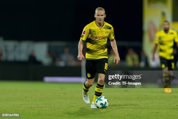Sebastian Rode of Dortmund controls the ball during a friendly match between Borussia Dortmund and Atalanta Bergamo as part of the training camp on...